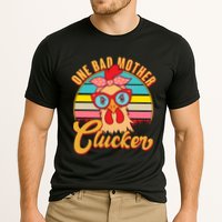 Funny Retro Mothers Day One Bad Mother Clucker Chicken Performance Shirt