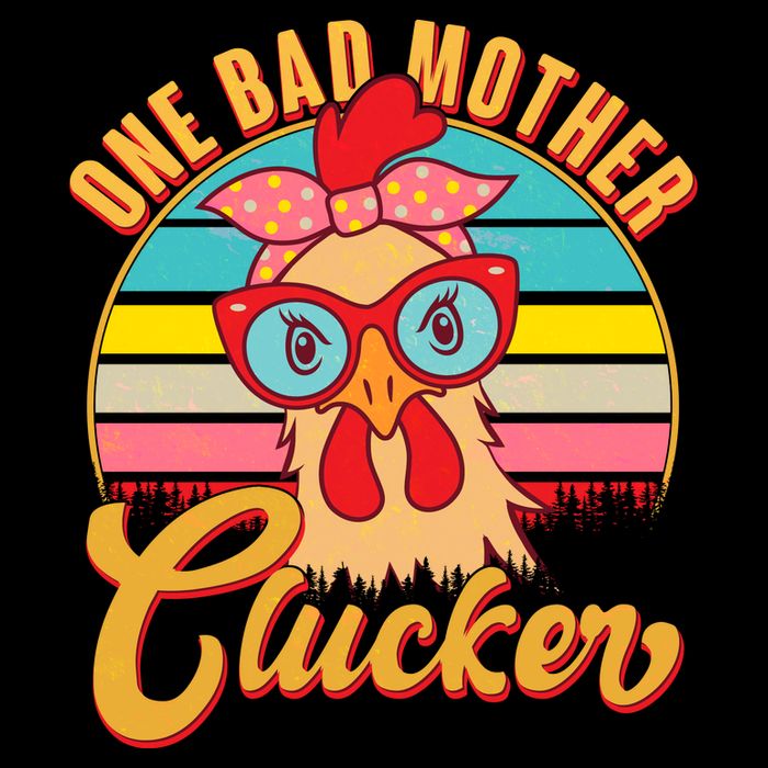 Funny Retro Mothers Day One Bad Mother Clucker Chicken City Backpack