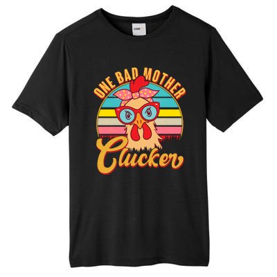 Funny Retro Mothers Day One Bad Mother Clucker Chicken Tall Fusion ChromaSoft Performance T-Shirt