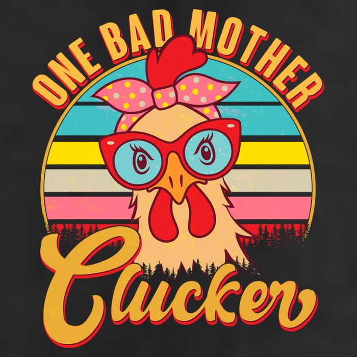 Funny Retro Mothers Day One Bad Mother Clucker Chicken Golf Towel
