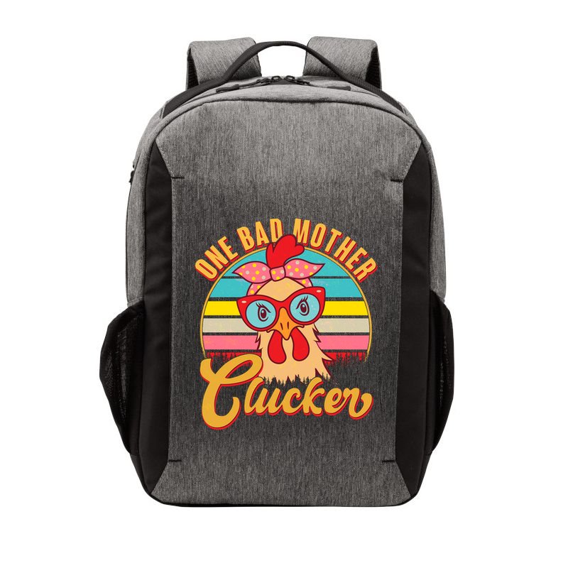 Funny Retro Mothers Day One Bad Mother Clucker Chicken Vector Backpack