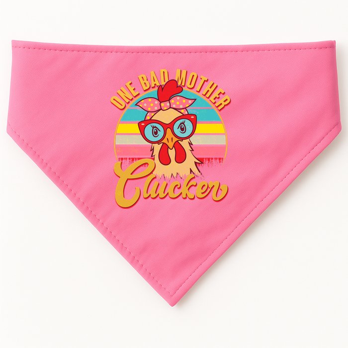 Funny Retro Mothers Day One Bad Mother Clucker Chicken USA-Made Doggie Bandana
