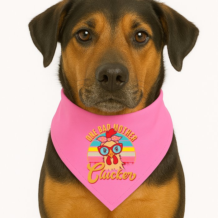 Funny Retro Mothers Day One Bad Mother Clucker Chicken USA-Made Doggie Bandana