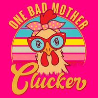 Funny Retro Mothers Day One Bad Mother Clucker Chicken USA-Made Doggie Bandana