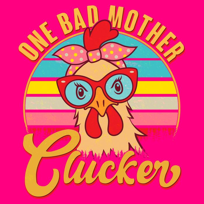 Funny Retro Mothers Day One Bad Mother Clucker Chicken USA-Made Doggie Bandana