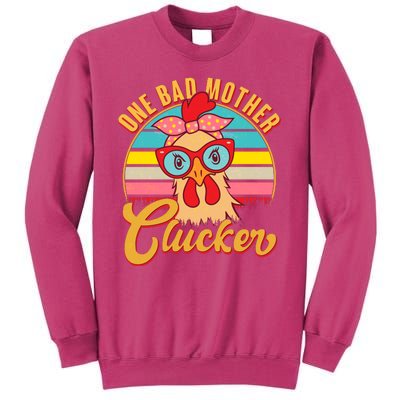 Funny Retro Mothers Day One Bad Mother Clucker Chicken Sweatshirt