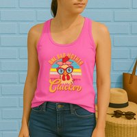 Funny Retro Mothers Day One Bad Mother Clucker Chicken Womens Tank Top