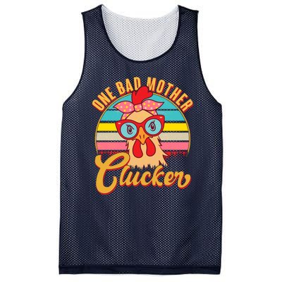 Funny Retro Mothers Day One Bad Mother Clucker Chicken Mesh Reversible Basketball Jersey Tank