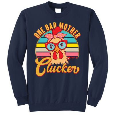 Funny Retro Mothers Day One Bad Mother Clucker Chicken Tall Sweatshirt