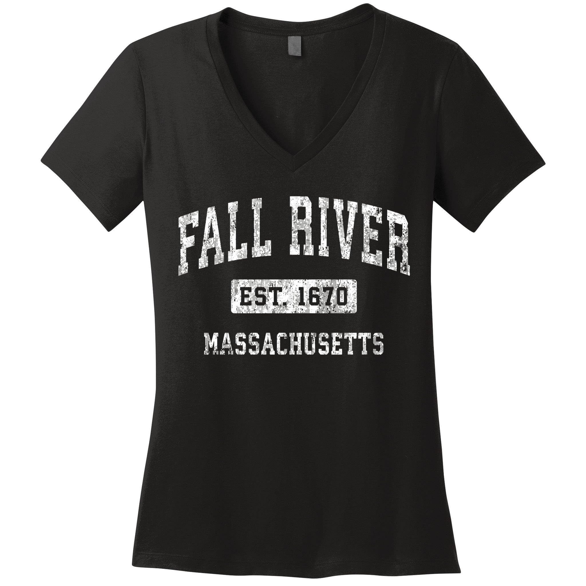 Fall River Massachusetts Ma Vintage Established Sports Women's V-Neck T-Shirt