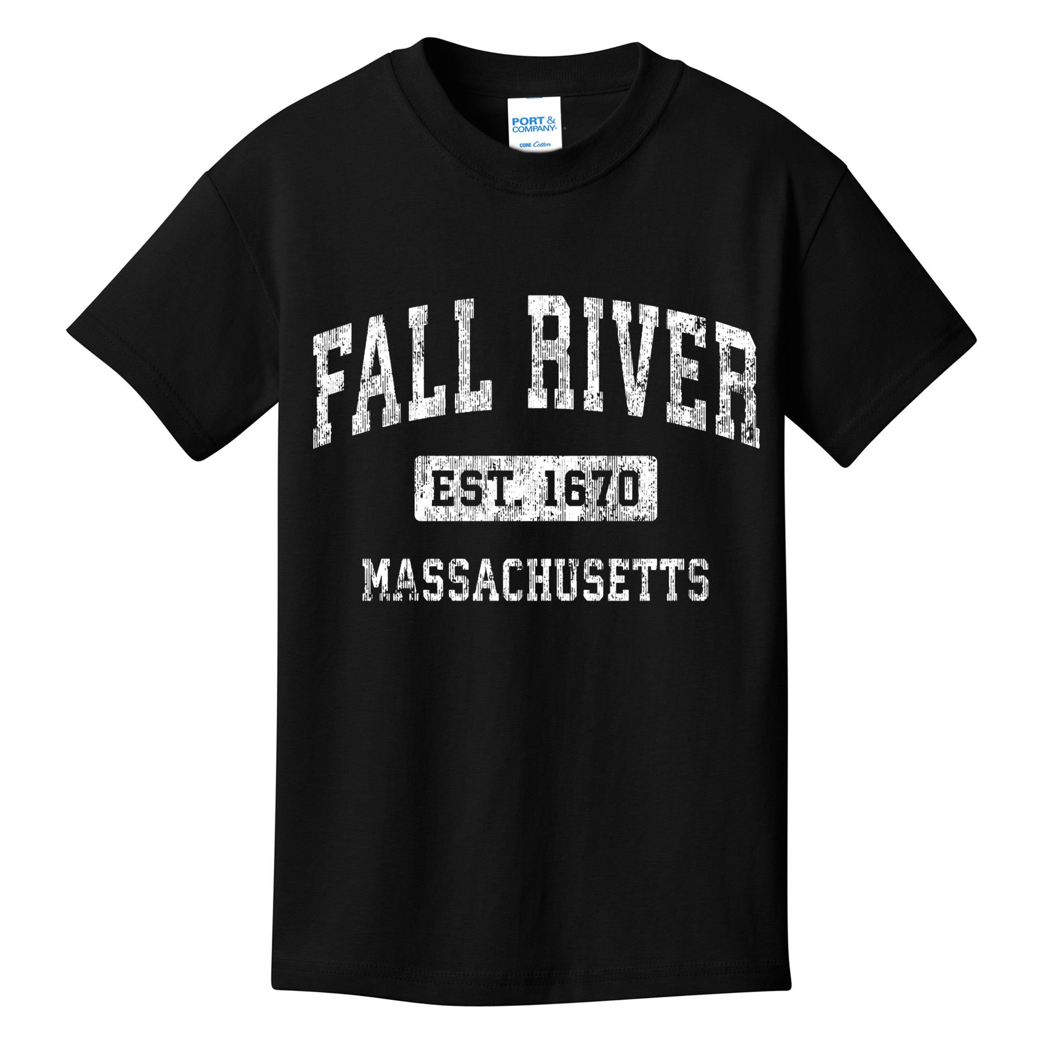 Fall River Massachusetts Ma Vintage Established Sports Kids T-Shirt