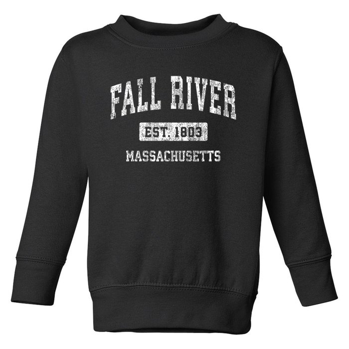 Fall River Massachusetts Ma Vintage Sports Established Toddler Sweatshirt