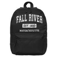 Fall River Massachusetts Ma Vintage Sports Established 16 in Basic Backpack