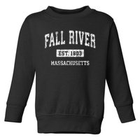 Fall River Massachusetts Ma Vintage Sports Established Toddler Sweatshirt