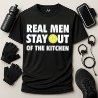 Funny Real Men Stay Out Of The Kitchen Pickleball Cooling Performance Crew T-Shirt