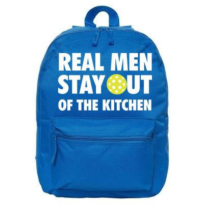 Funny Real Men Stay Out Of The Kitchen Pickleball 16 in Basic Backpack