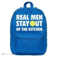 Funny Real Men Stay Out Of The Kitchen Pickleball 16 in Basic Backpack