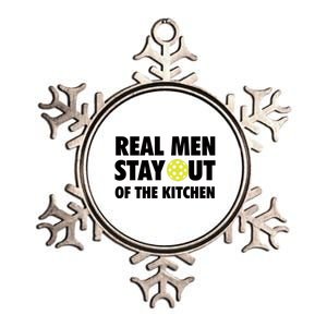 Funny Real Men Stay Out Of The Kitchen Pickleball Metallic Star Ornament