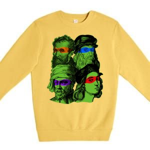 Funny Renaissance Ninja Painters Premium Crewneck Sweatshirt