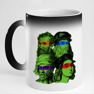 Funny Renaissance Ninja Painters 11oz Black Color Changing Mug