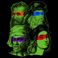 Funny Renaissance Ninja Painters V-Neck T-Shirt