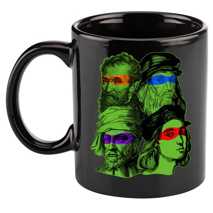 Funny Renaissance Ninja Painters 11oz C Handle Ceramic Mug