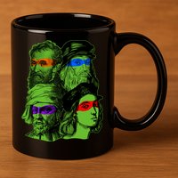 Funny Renaissance Ninja Painters 11oz C Handle Ceramic Mug