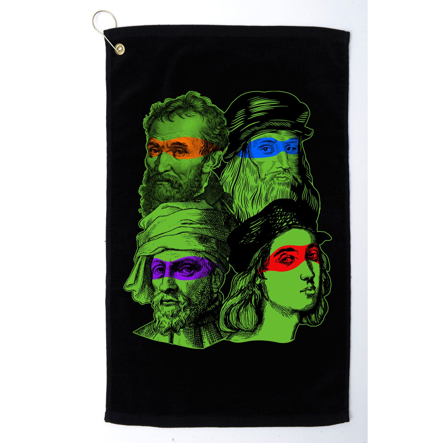 Funny Renaissance Ninja Painters Golf Towel