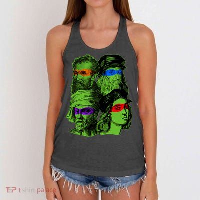 Funny Renaissance Ninja Painters Women's Knotted Racerback Tank