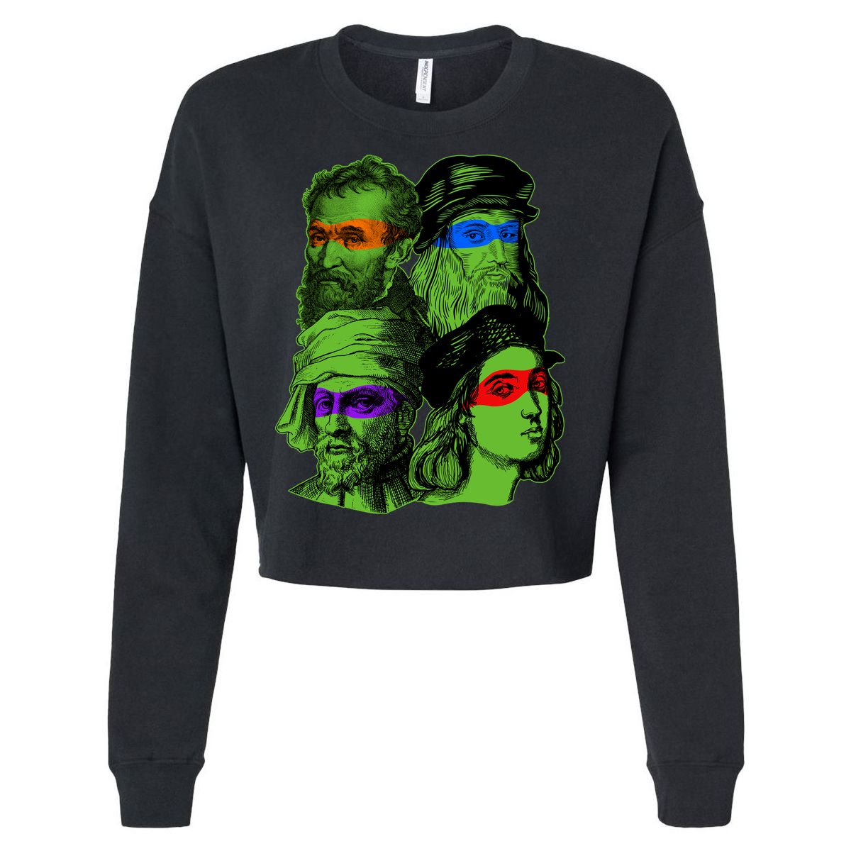 Funny Renaissance Ninja Painters Cropped Pullover Crew