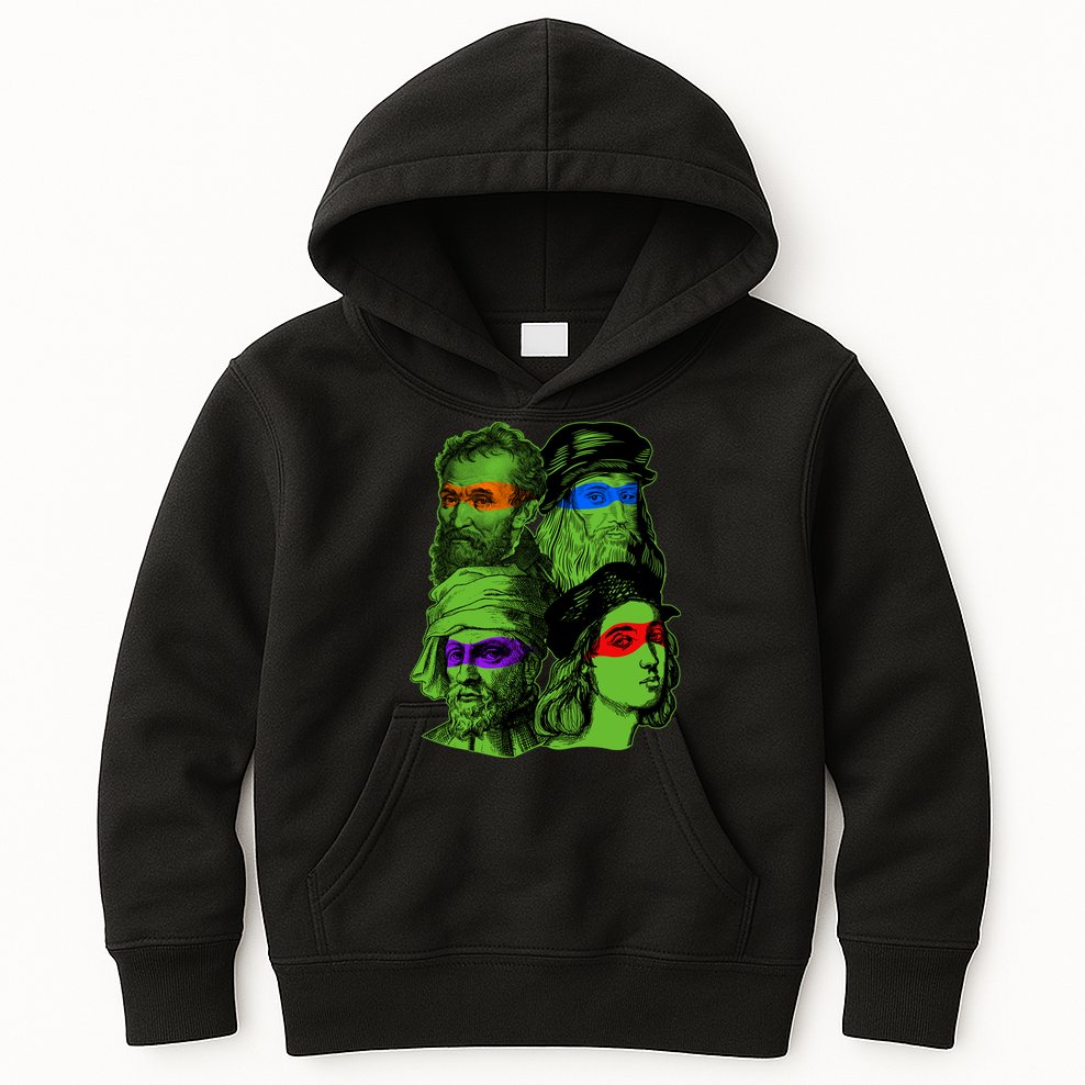 Funny Renaissance Ninja Painters Kids Hoodie