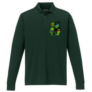 Funny Renaissance Ninja Painters Performance Long Sleeve Polo