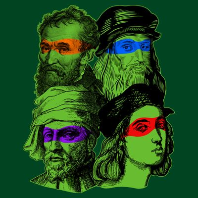 Funny Renaissance Ninja Painters T-Shirt