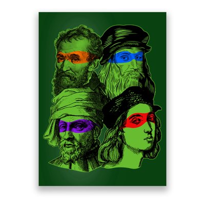 Funny Renaissance Ninja Painters Poster