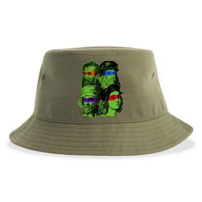 Funny Renaissance Ninja Painters Sustainable Bucket Hat