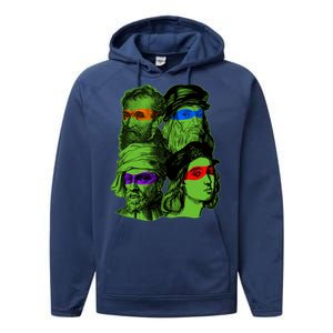 Funny Renaissance Ninja Painters Performance Fleece Hoodie