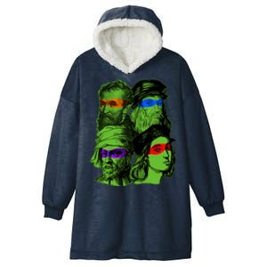 Funny Renaissance Ninja Painters Hooded Wearable Blanket