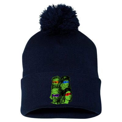 Funny Renaissance Ninja Painters Pom Pom 12in Knit Beanie