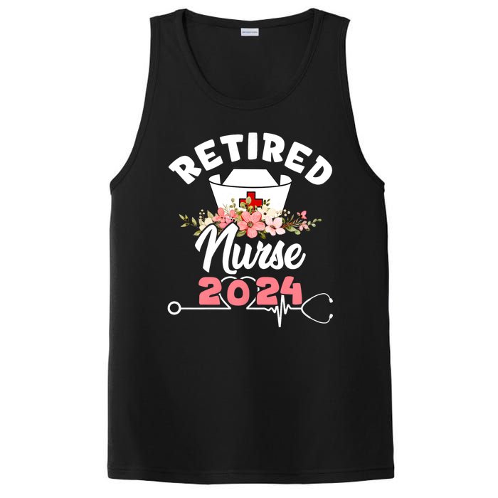 Flower Retired Nurse 2024 Floral Nursing Retirement PosiCharge Competitor Tank