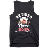 Flower Retired Nurse 2024 Floral Nursing Retirement Tank Top