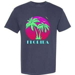 Florida Retro Neon Palm Trees Sunset Garment-Dyed Heavyweight T-Shirt