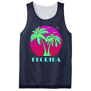 Florida Retro Neon Palm Trees Sunset Mesh Reversible Basketball Jersey Tank