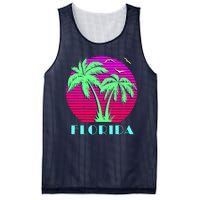 Florida Retro Neon Palm Trees Sunset Mesh Reversible Basketball Jersey Tank