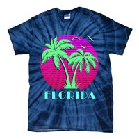 Florida Retro Neon Palm Trees Sunset Tie-Dye T-Shirt