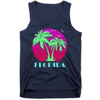 Florida Retro Neon Palm Trees Sunset Tank Top