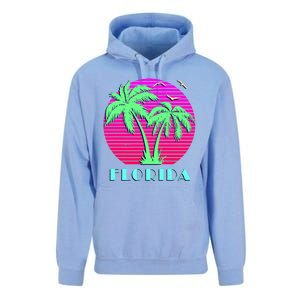 Florida Retro Neon Palm Trees Sunset Unisex Surf Hoodie