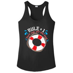 Funny Rule Number 1 Don't Fall off the Boat Holiday Cruise Ladies PosiCharge Competitor Racerback Tank