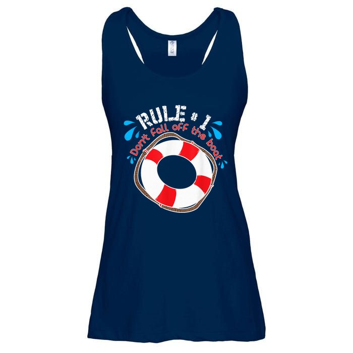 Funny Rule Number 1 Don't Fall off the Boat Holiday Cruise Ladies Essential Flowy Tank