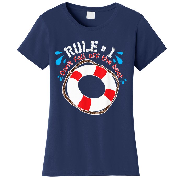 Funny Rule Number 1 Don't Fall off the Boat Holiday Cruise Women's T-Shirt