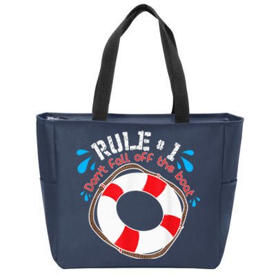 Funny Rule Number 1 Don't Fall off the Boat Holiday Cruise Zip Tote Bag